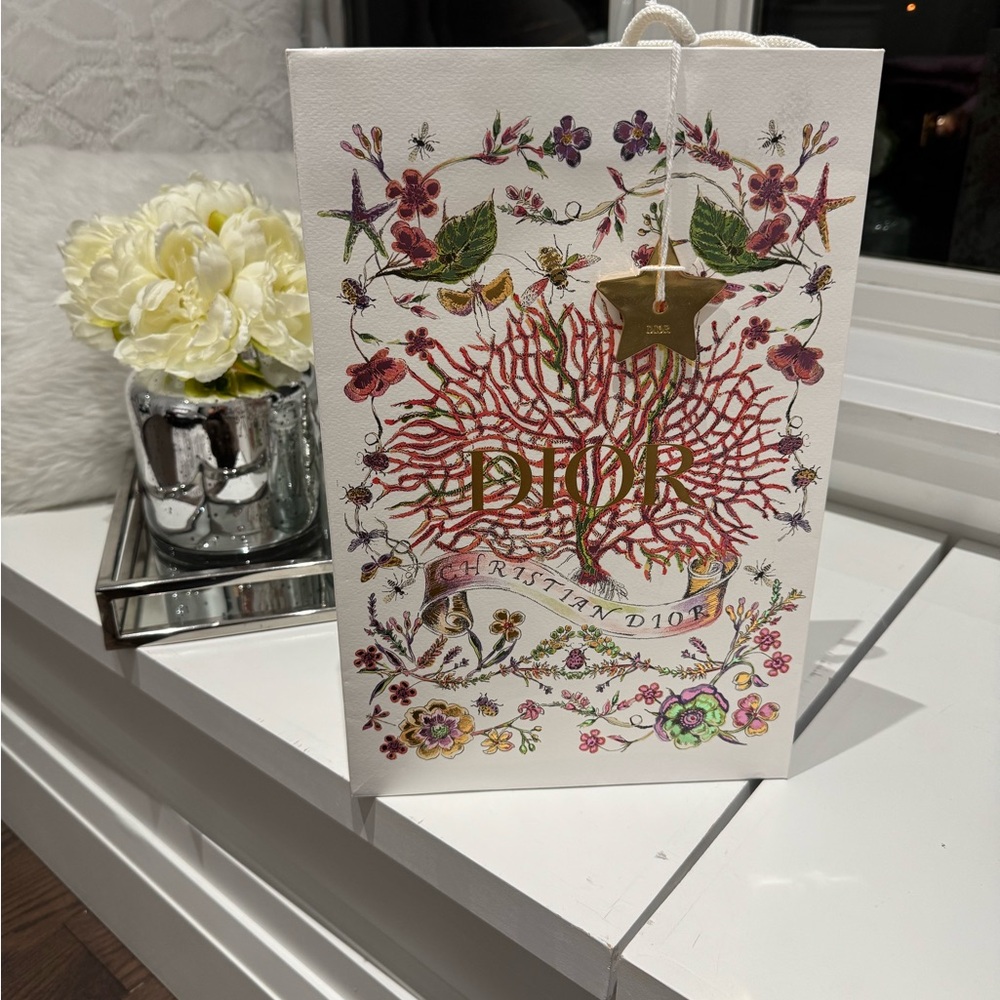 Dior White Floral Gift Bag